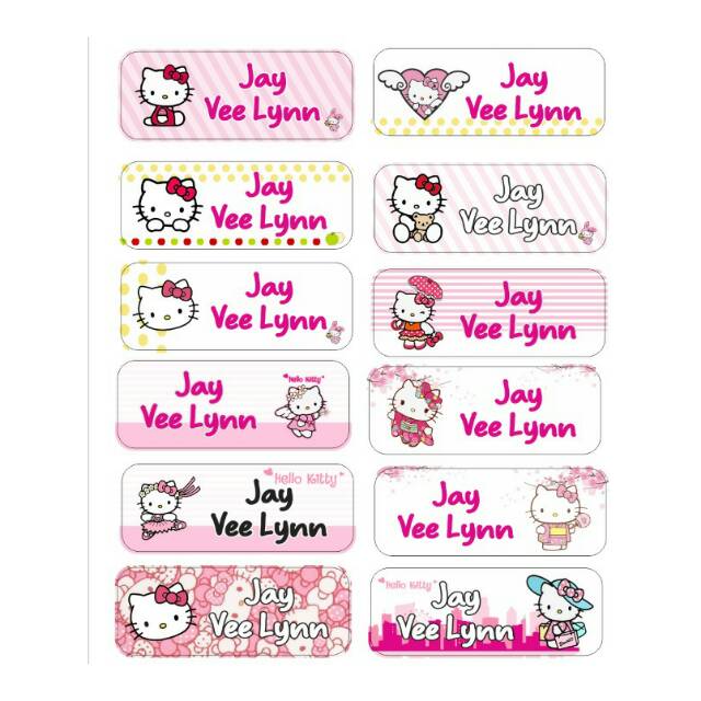 

sticker nama motif hello kitty