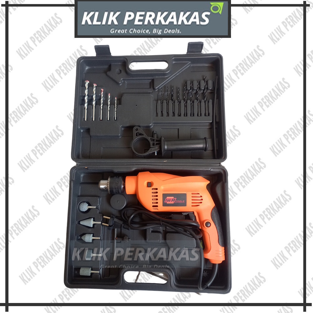 IWA Mesin Bor set 13mm DRL 13S - Mesin Bor 13mm Drill Machine IWA DRL13S / Impact Drill 13mm / Bor Impact 13mm / Mesin Bor Beton Tembok