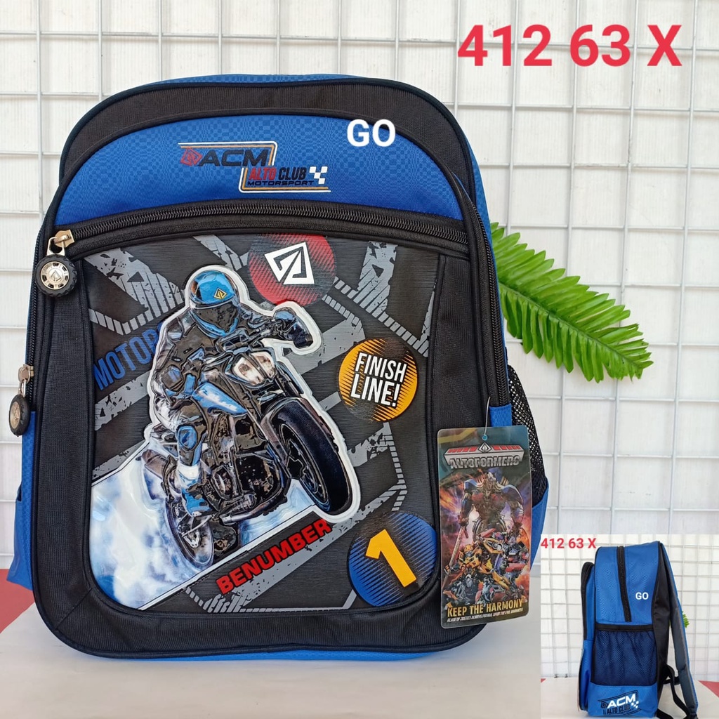 gos TAS RANSEL ALTO ANAK Karakter MOTORCYCLE Tas Sekolah Anak Laki Laki