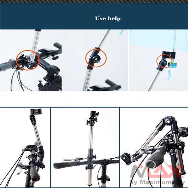 VKTECH Folded Stand Payung Multifungsi Sepeda Stroller Kereta Bayi Warna Hitam