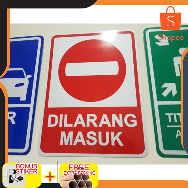 

Plang Papan Rambu Dilarang Masuk Forboden Plat Aluminium 45x60 cm Keren