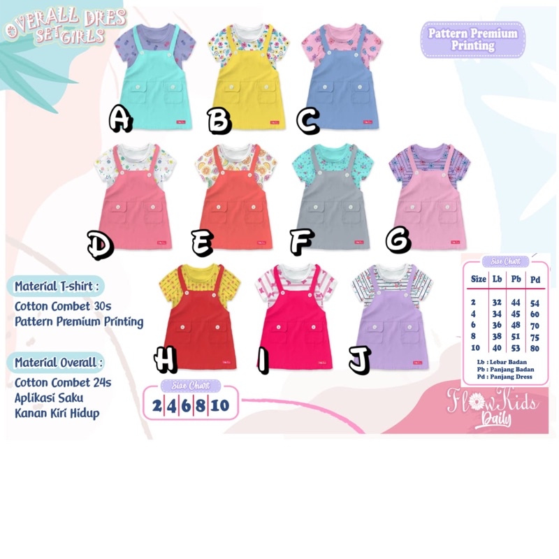 Setelan Overall Dress Flowkids Daily