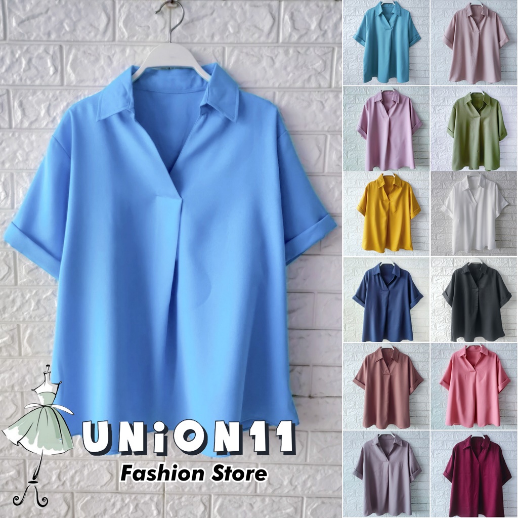 UNION11 - ATASAN JUMBO WANITA LD 130 / BAJU JUMBO WANITA / BAJU KERJA WANITA BIGSIZE / BLOUSE JUMBO WANITA / ATASAN JUMBO XXXL WANITA ALVA