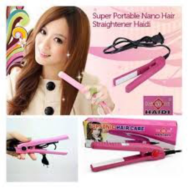 ✿ELYSABETHME✿ Catok mini haidi 2in1 lurus dan curly keriting ceramic awet panas pelurus pengriting rambut