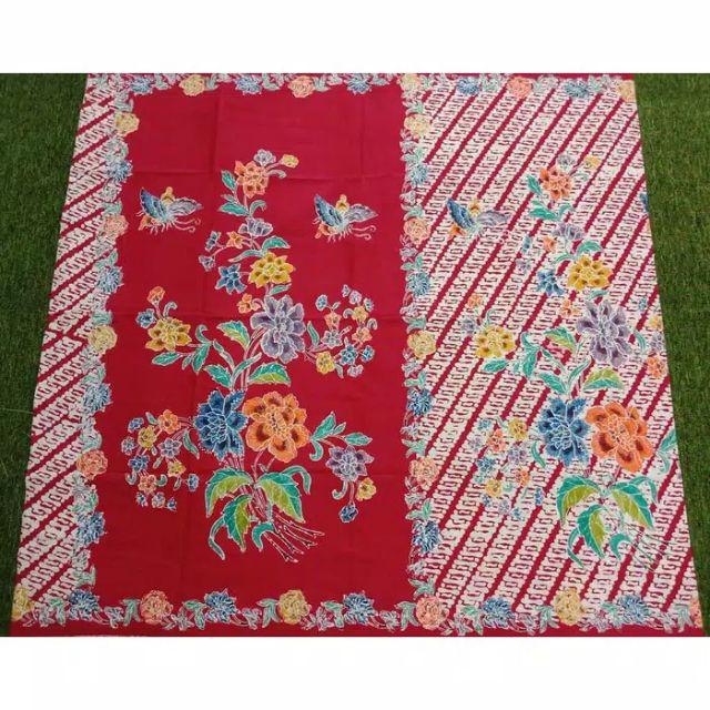 Omah Batik Solo Encim Parang Baris Kupu Kembang Merah Kain Batik