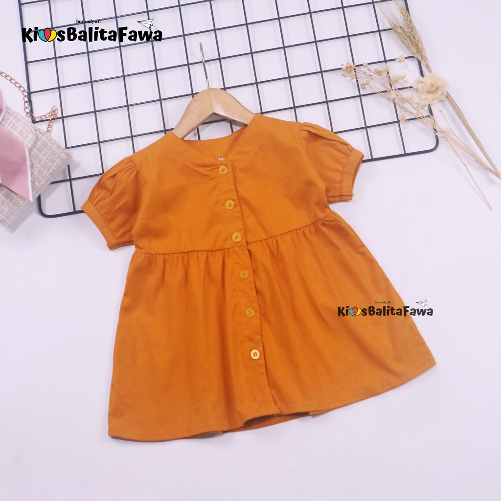 Dress Allysa uk 1-4 Tahun / Baju Polos Lengan Pendek Anak Perempuan Cewek Adem Atasan Tunik