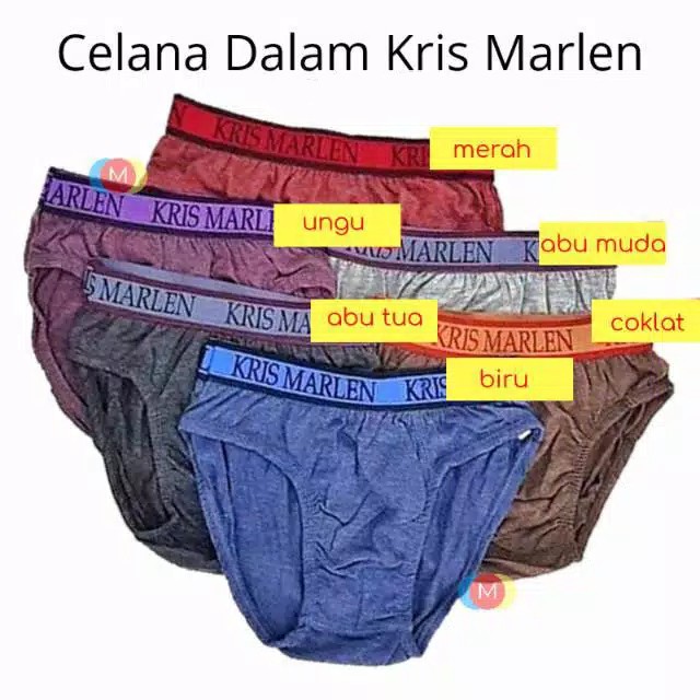 3pcs Celana Dalam Pria Kris Marlen Size M L XL Import / CD Cowok Murah Isi 3pcs / Man Brief Murah