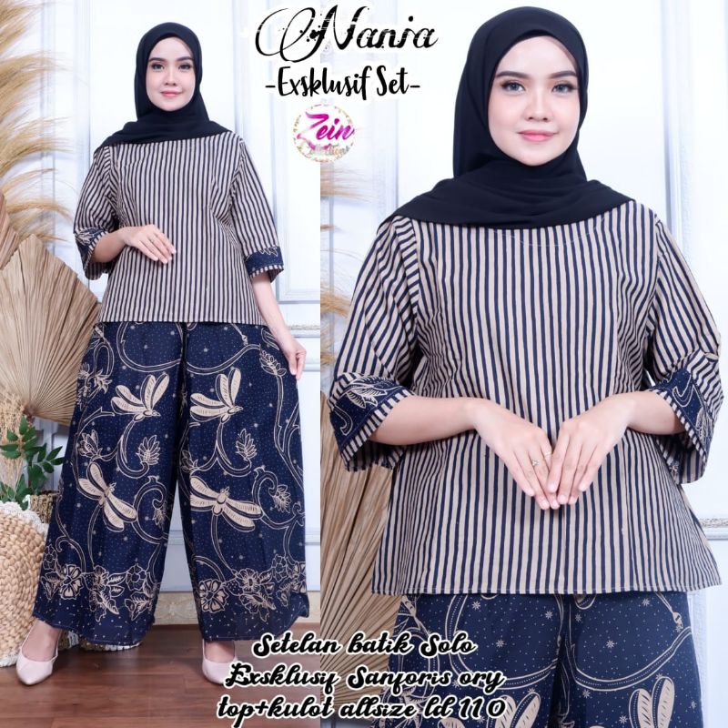 Nania Set/ Setelan Blouse dan Kulot Katun