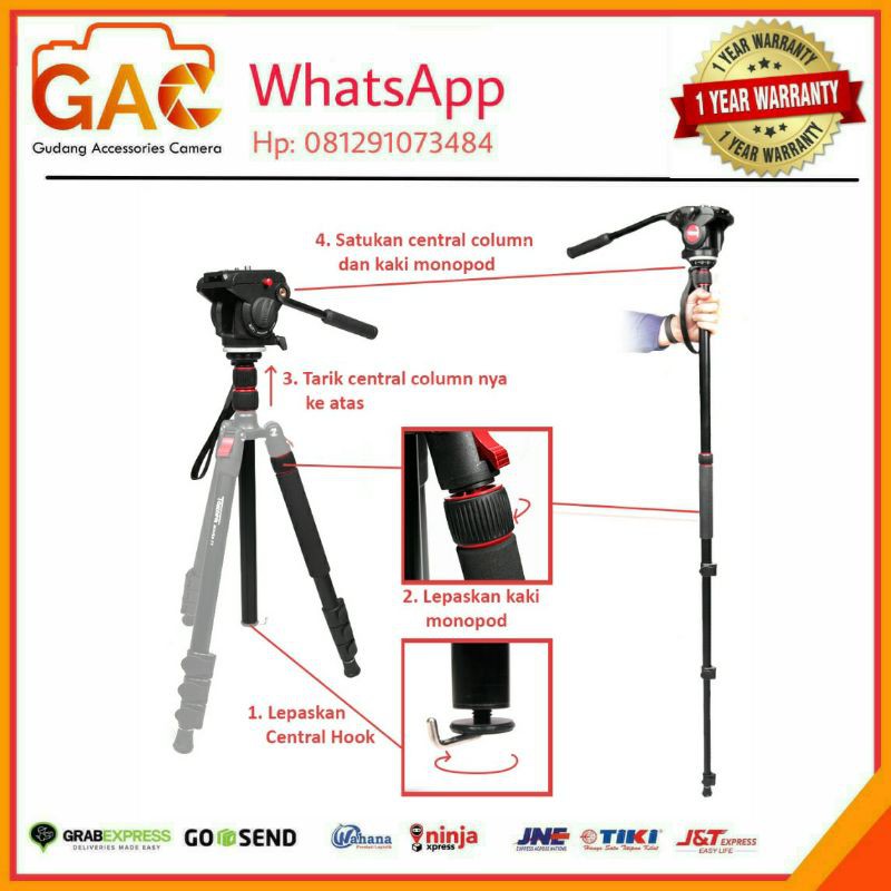 Takara Rover 77 tripod monopod travel + T054