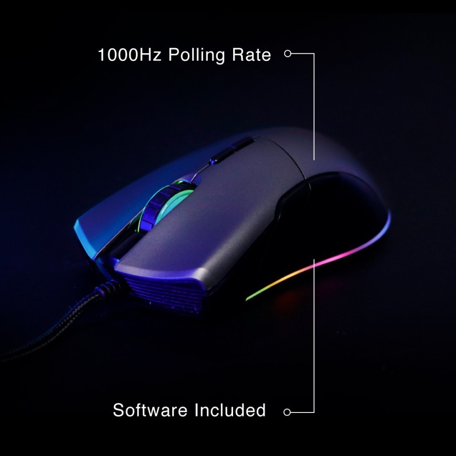 Mouse gaming Rexus wired usb 2.0 macro progammale 7200dpi rgb 1.75m cable xierra x-15 x15