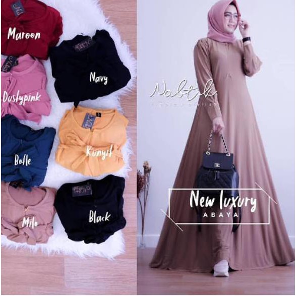 Muraaaahh.. Gamis Jersey polos , bahan Jersey super tebal , busui , ld  110-120 pj 140 UK XL