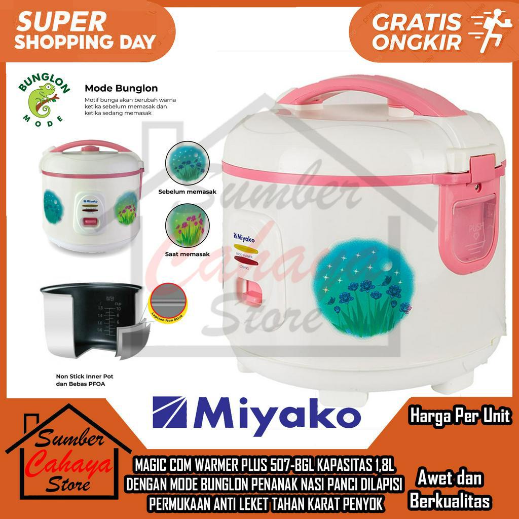 MAGIC COM WARMER PLUS 507-BGL KAPASITAS 1,8L DENGAN MODE BUNGLON PENANAK NASI PANCI DILAPISI  PERMUK