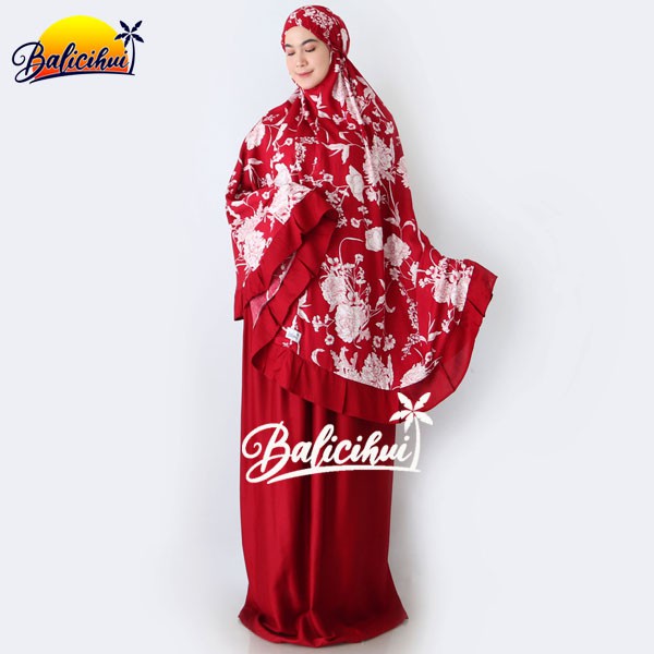 Balicihui Mukena Alina Maroon 2 Mukena Bali Dewasa by Balicihui