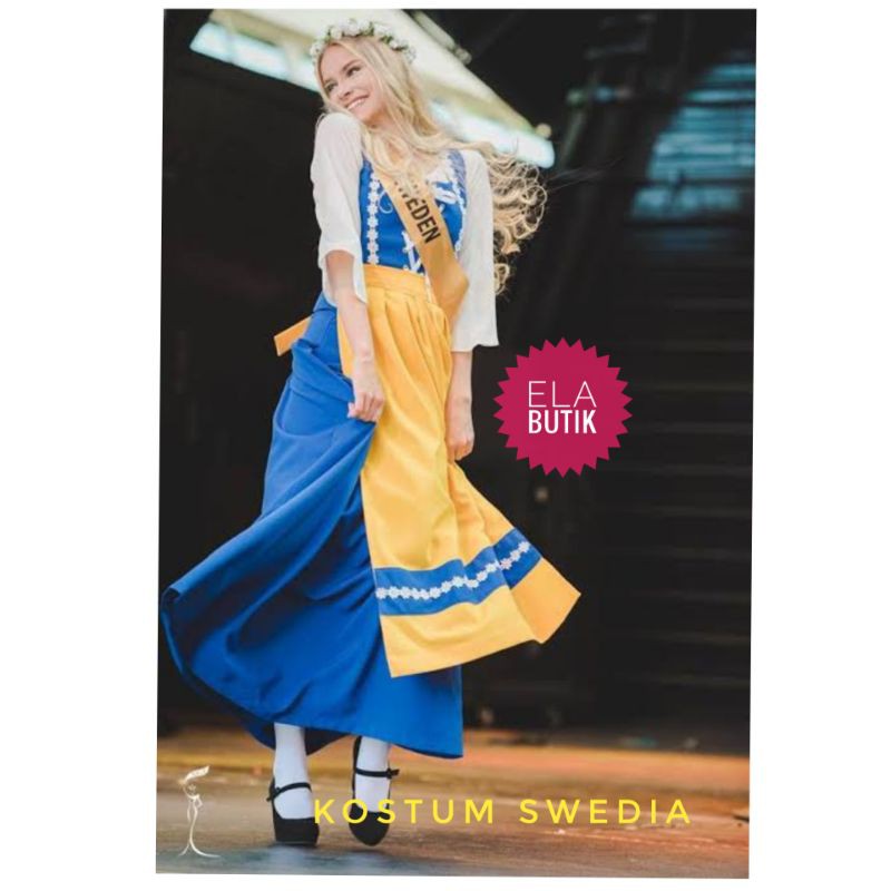 kostum swedia-kostum negara swedia wanita-dewasa-kostum internasional-halloween