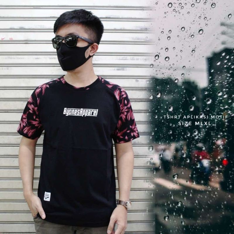 T-Shrt aplikasi motif/ Kaos Dewasa/ Kaos Byones/ Kaos Lineshp