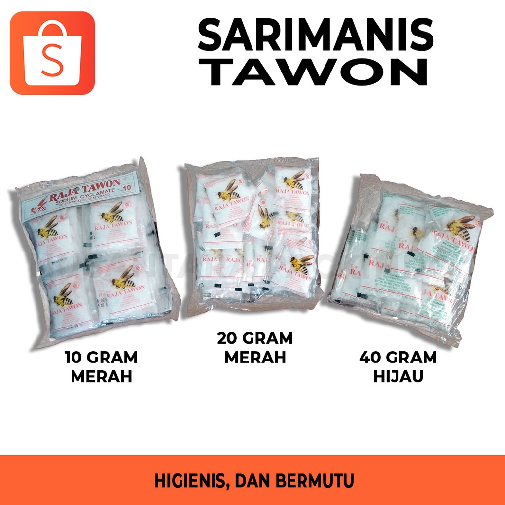 

Sarimanis Tawon 10 Gram ~ 250 Gram / Pemanis Buatan Raja Tawon