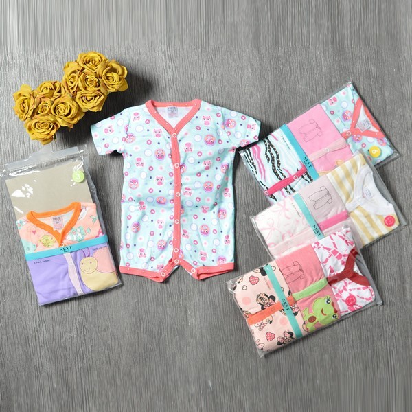 Romper Pendek Bayi - Sleepsuit Bayi Baby Girl isi 3pc P011