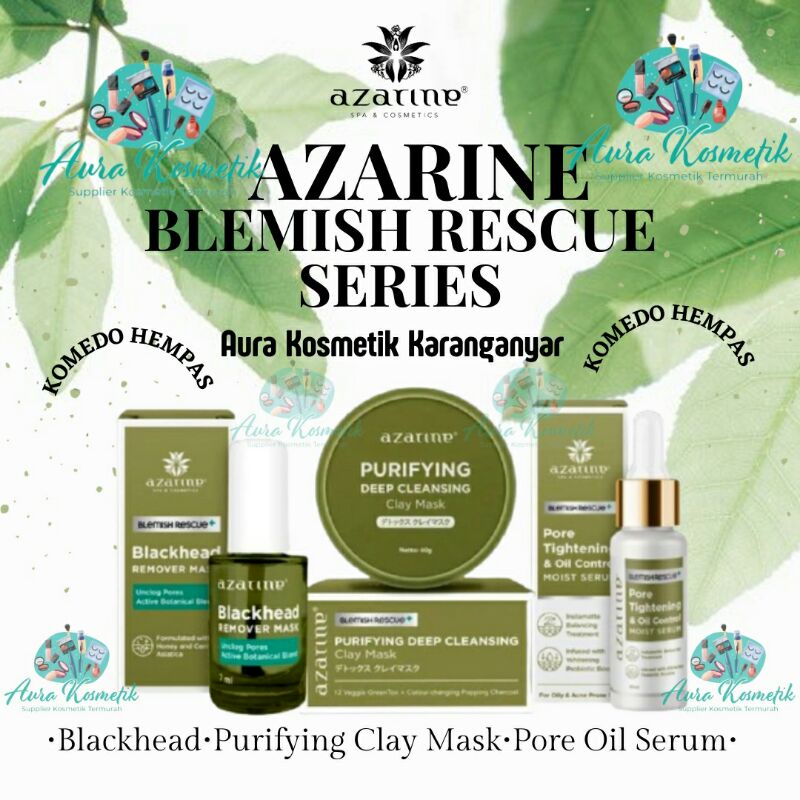 ♥GROSIR♥NEW✔AZARINE BLEMISH RESCUE SERIES II CLAY MASK II BLACKHEAD II PORE OIL SERUM