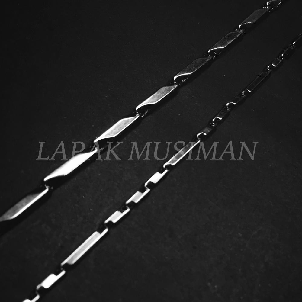 [Bayar di Tempat] KALUNG TITANIUM PRIA MODEL PADI