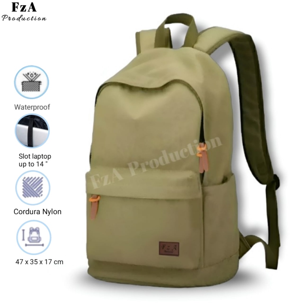 Tas Ransel Punggung Distro Casual Pria Wanita / Tas Ransel Laptop Original - FzA FREE Tas Slempang Waistbag