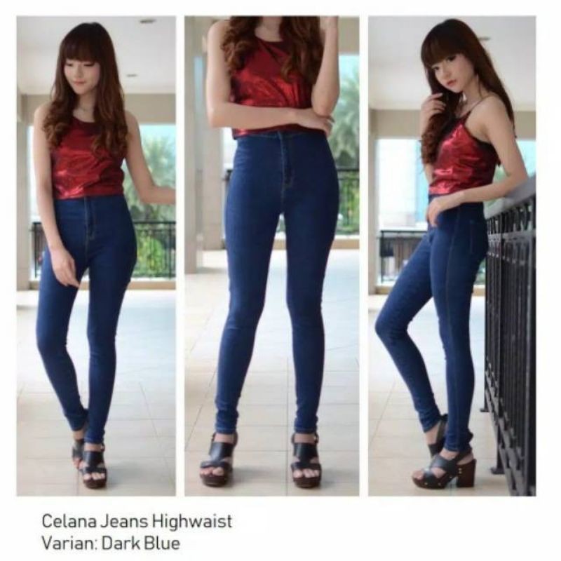 CELANA JEANS HIGH WAIST FRONT LIST // JEANS HIGHWAIST TULANG