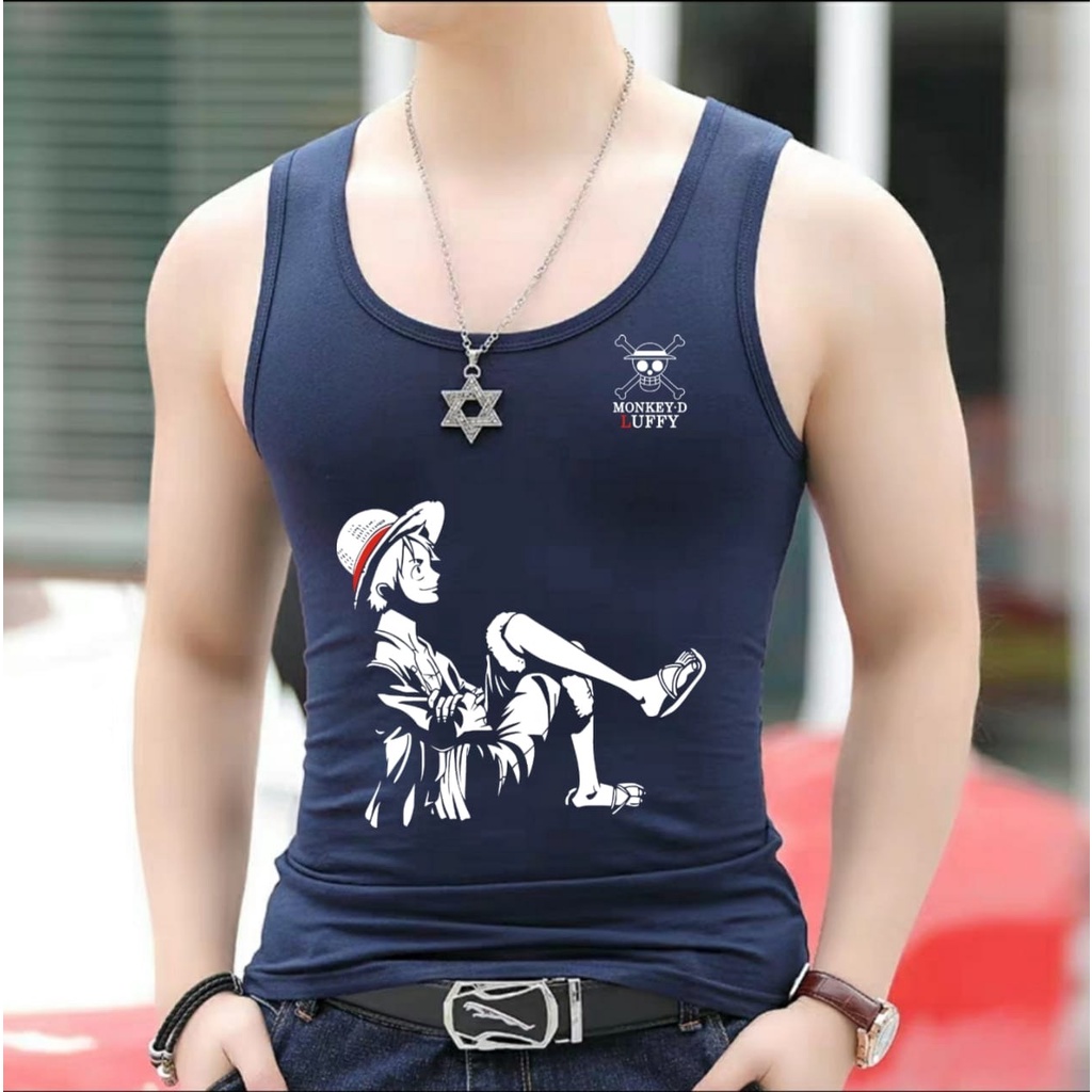 ALIPIO  Singlet LUFFY / singlet motif / kaos cowok / kaos santai