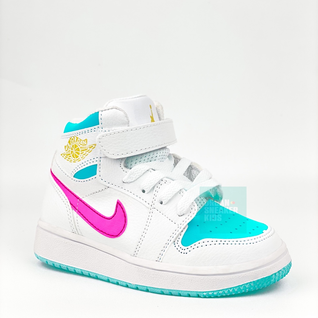 Sneakers Sepatu Anak Perempuan Import Warna Putih Tosca Usia 3-10 Tahun - Urban Sneaker Kids