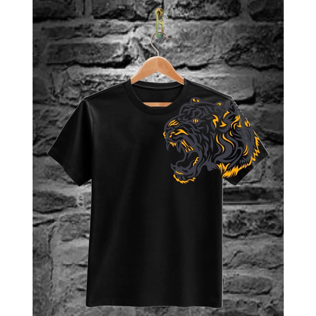 Kaos Tiger Distro Pria Kekinian Baju Kaos Premium Kaos Murah T-shirt Bandung Kaos Bergambar Keren Atasan Unisex