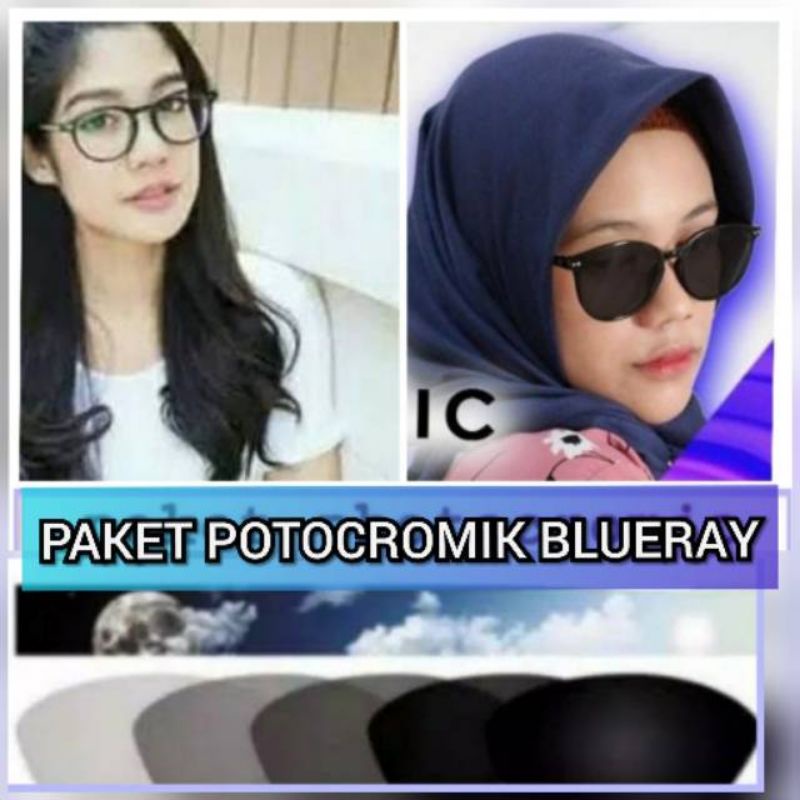 kacamata lensa bluecromic atau photocromic blueray bisa normal minus plus cilinder tergantung permintaan sampai minus 5 cyl 2 harga masih sama tulis saja pesanan kaka di catatan saat order free box lap cairan pembersih kode 8018 size 53-16-140