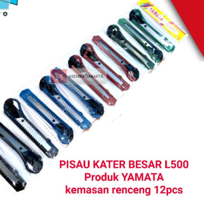 

(TERLARI⚡) Pisau cutter Besar Termurah L500 kater YAMATA Grosir (12pcs) produck vyralral