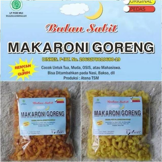 

Makaroni / makaroni goreng / makroni / makaroni bulan sabit / makaroni murah