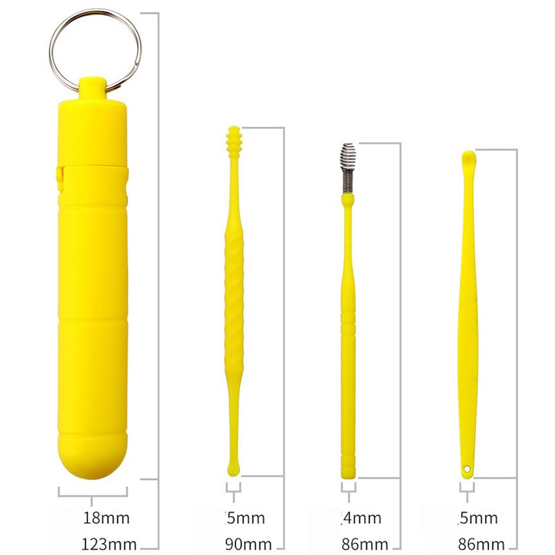 7pcs / Set Alat Pembersih Telinga Bahan Stainless Steel + ABS + Plastik Dengan Kotak Penyimpanan Untuk Pria / Wanita