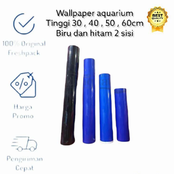 Wallpaper Aquarium Polos Biru Hitam Backgourd Aquarium Polos