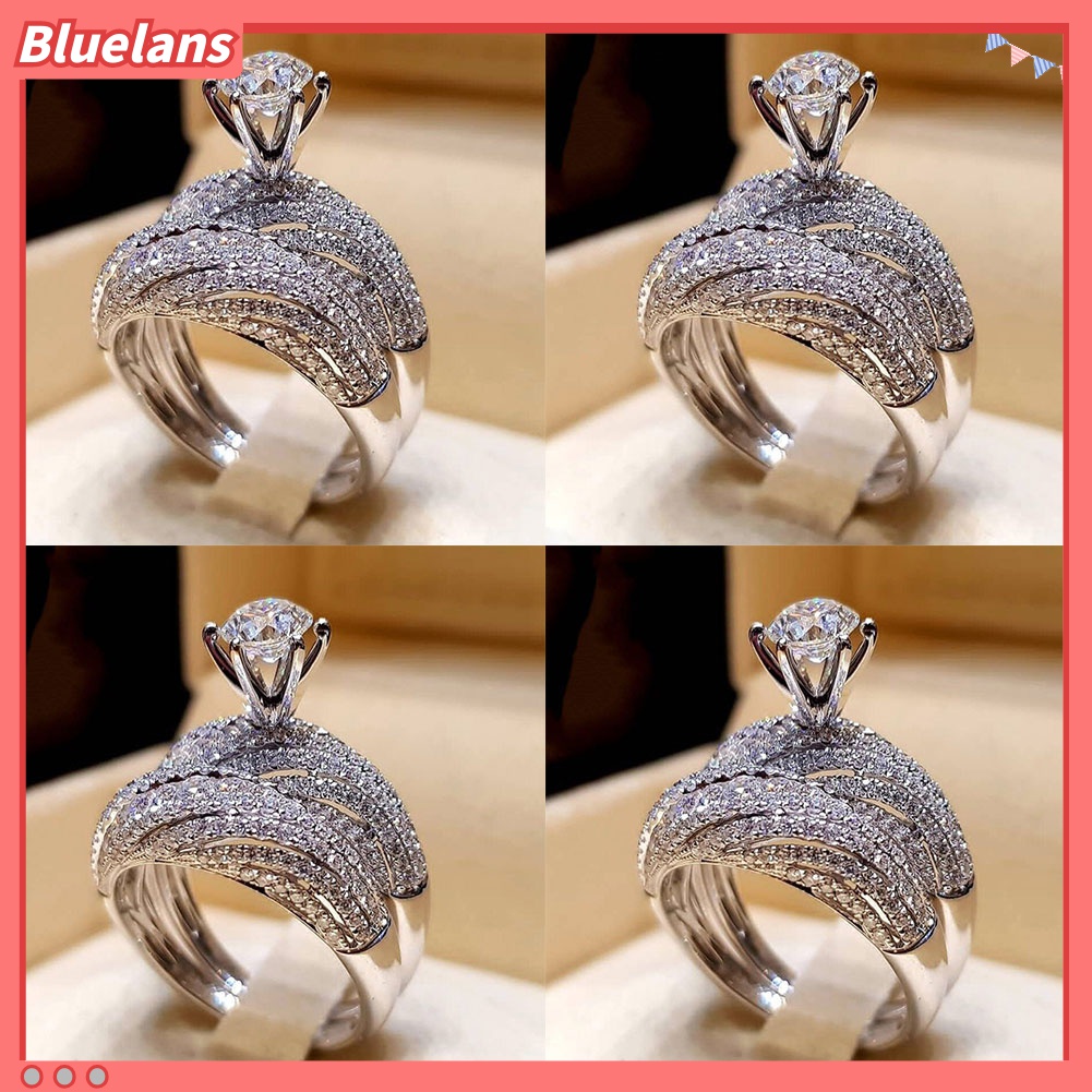 Cincin Berlian Imitasi Bentuk Bulat Gaya Vintage Untuk Wanita