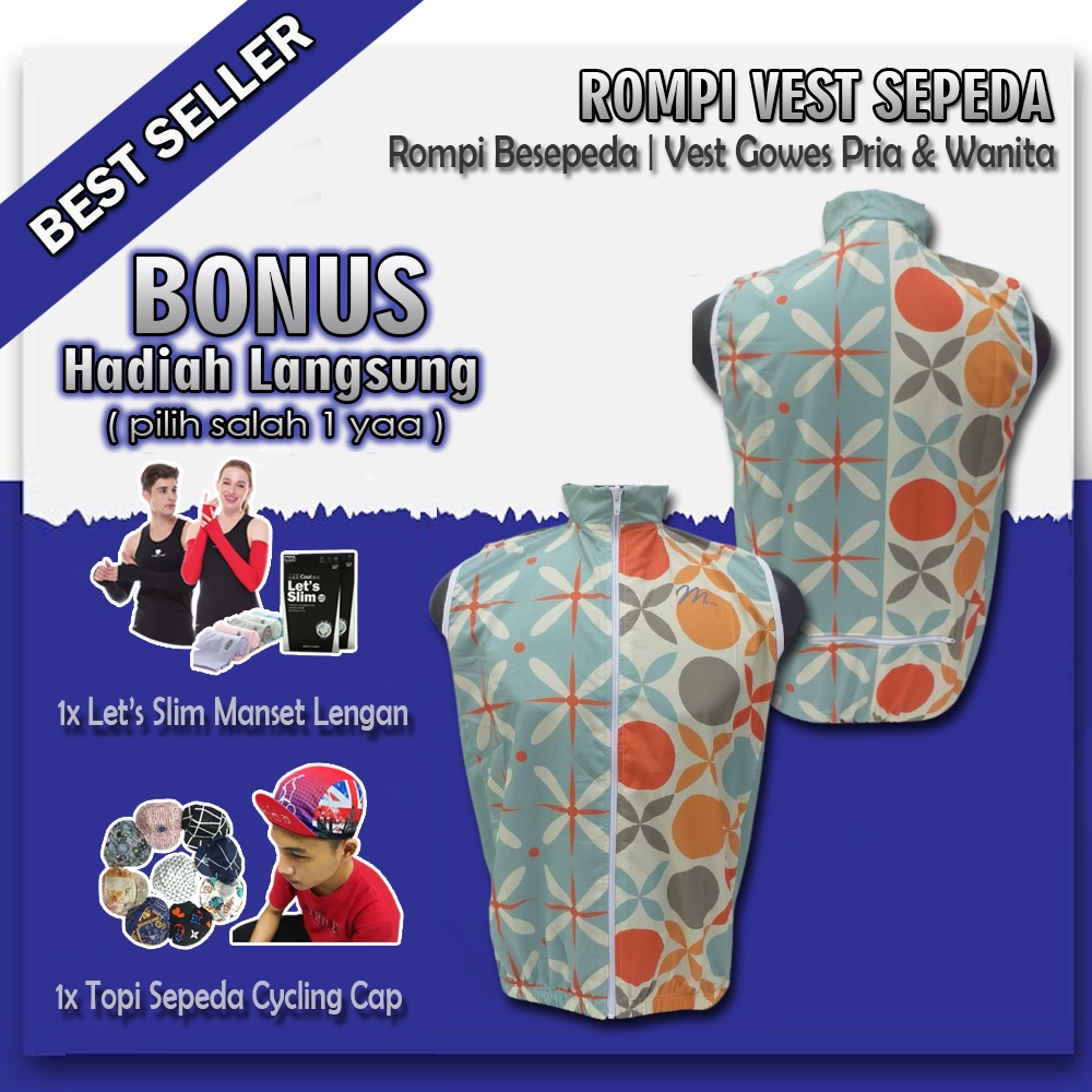 Rompi Vest Sepeda Lipat MTB Roadbike Jaket Olahraga Pria dan Wanita Jacket Gowes