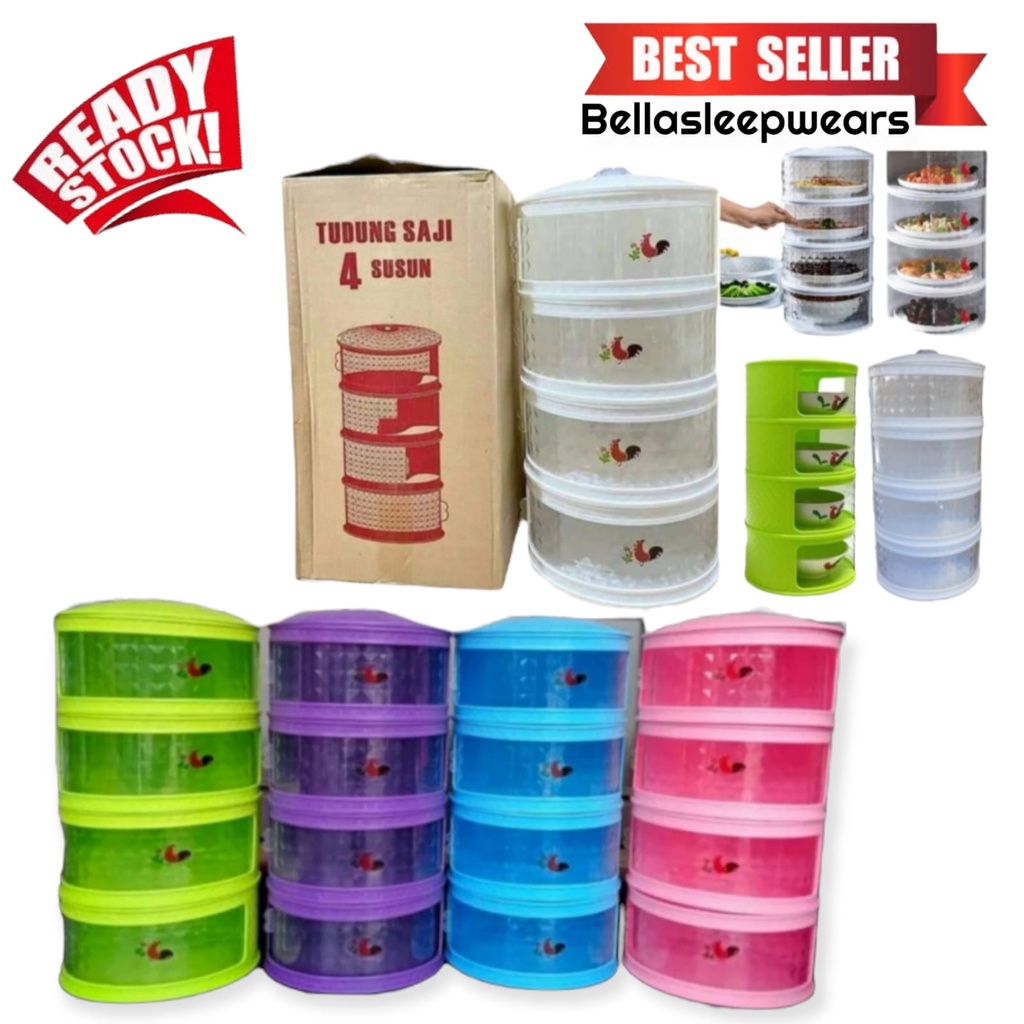 BELLA - TUDUNG SAJI DIAMOND AYAM JAGO 4 SUSUN RAK MAKANAN FOOD STORAGE