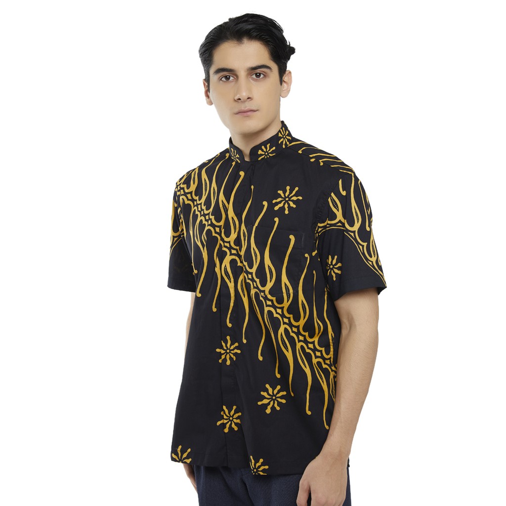 Jual Murah Pradawita Batik Parang Kresna 1c (hitam - Kuning) - Koko Reguler Fit jaGEjJSe053wRm