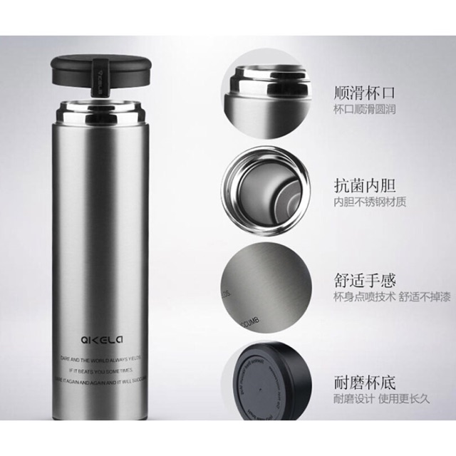 QKELLA Botol Minum Thermos Stainless Steel 450ml - Black