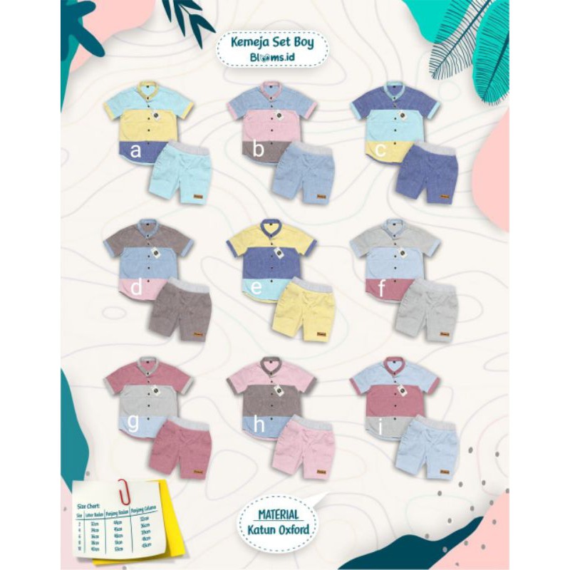 BLOOMS.ID SETELAN KEMEJA ANAK COWOK
