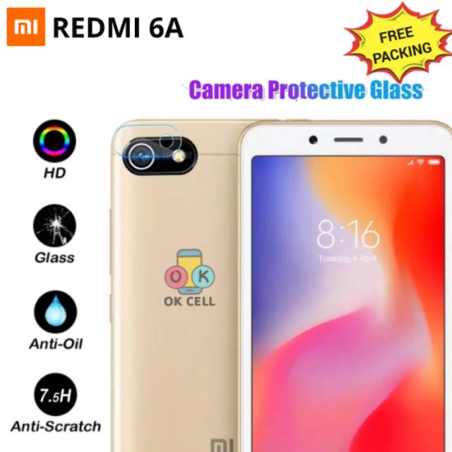 Tempered Glass Camera Lens Xiaomi Redmi 6A TG Anti Gores Kaca Belakang Pelindung Premium