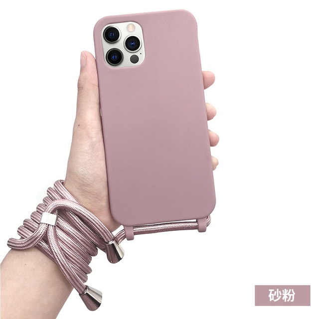 Case Bahan Silikon Dengan Tali Lanyard Untuk Iphone 14 Pro Max 12 MiNi 12 Pro Max 11 Pro Max X XR XS Max 6S 7 8 Plus