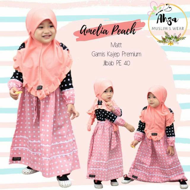 GAMIS AMELIA by AHZA / GAMIS ANAK PEREMPUAN  / DREES TERBARU / FASHION MUSLIM ANAK