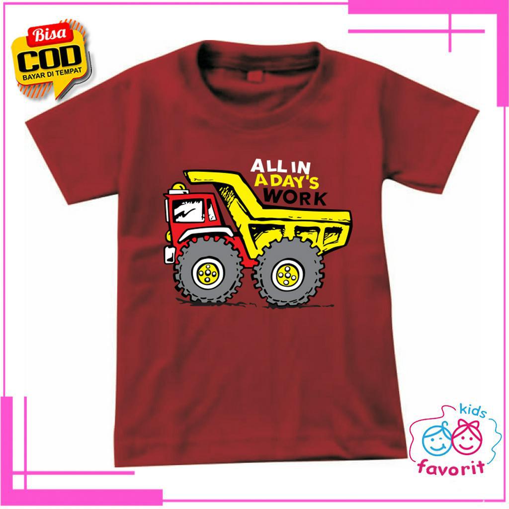 KAOS ANAK LAKI LAKI MOTIF MOBIL DUMP TRUK