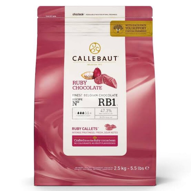 Ruby Callebaut 100 gram / Chocolate Callebaut Ruby 33,6%