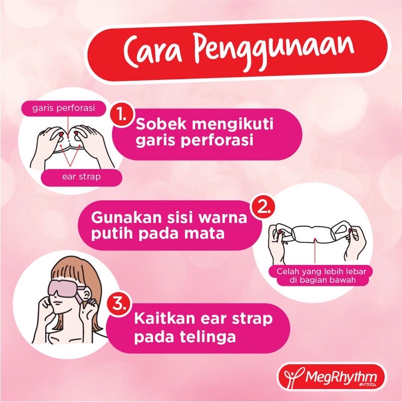 MegRhythm Steam Eye Mask Lavender Rose - Masker Mata Penghangat Relaksasi Mata Lelah Capek Bepergian