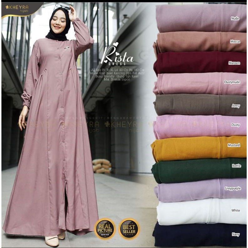SOLO / DRESS PANJANG RISTA ALL SIZE By Kheyra / M06