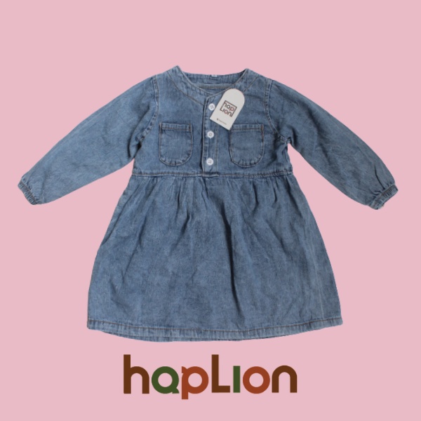Dress Jeans Anak Perempuan Lengan Panjang Akira 1-6 Tahun | Haplion Kidswear