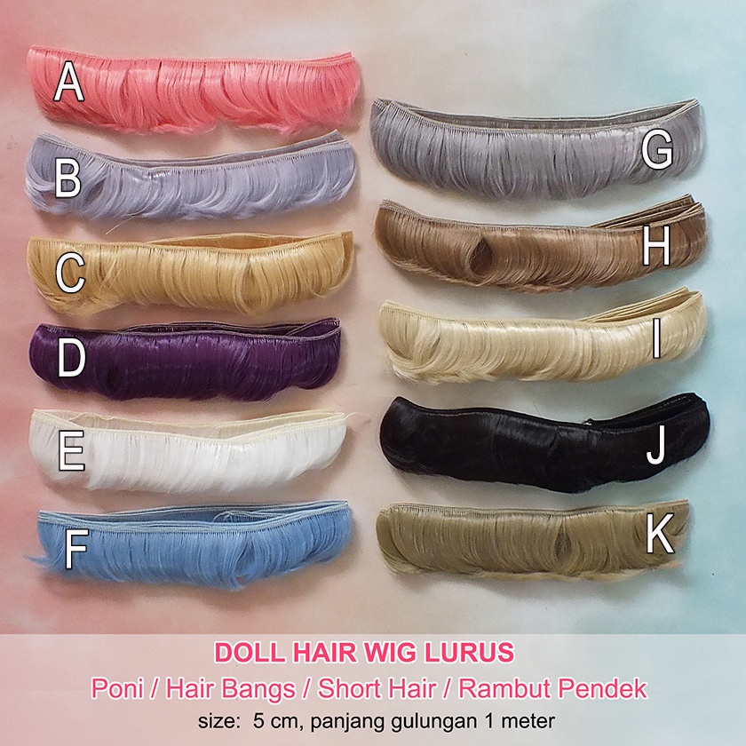 Wig Rambut Palsu Lurus Rambut Pendek / Poni Hair Bangs Boneka Doll SD BJD Doll Barbie Hair Wefts