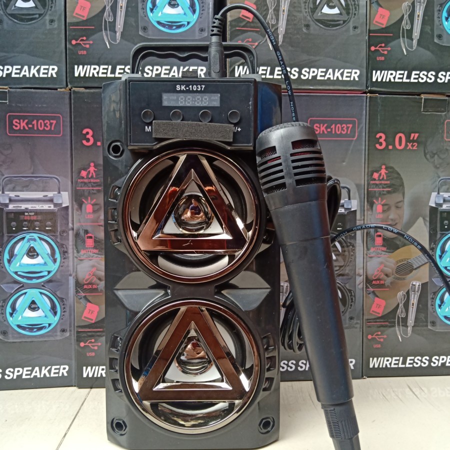 Speaker Karaoke Bluetooth SK-1037 Gratis Microphone Untuk Karaoke