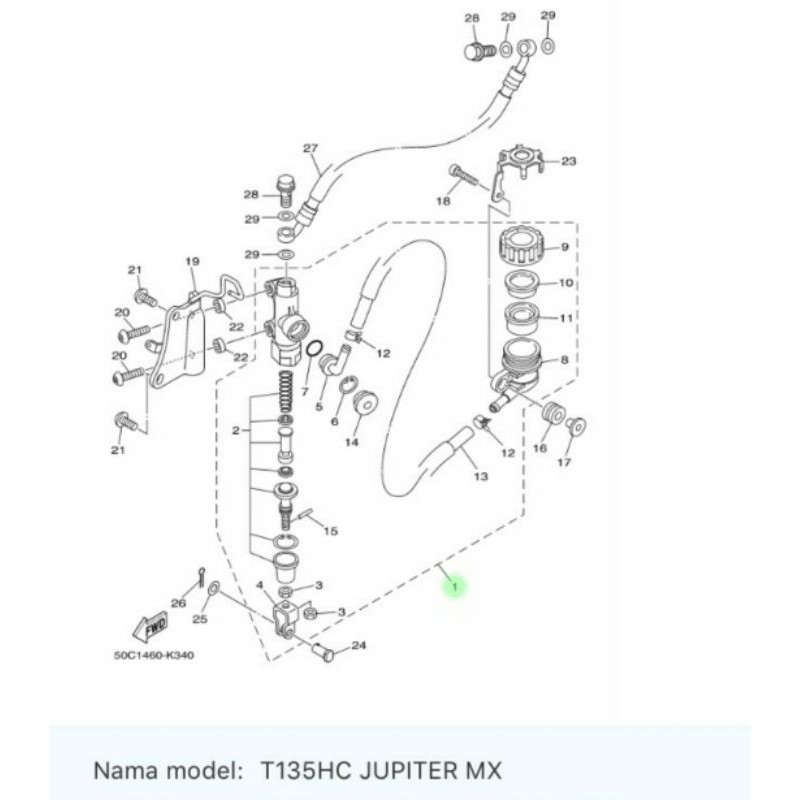 MASTER REM BELAKANG JUPITER MX NEW ASLI ORI YAMAHA 50C F583V 02